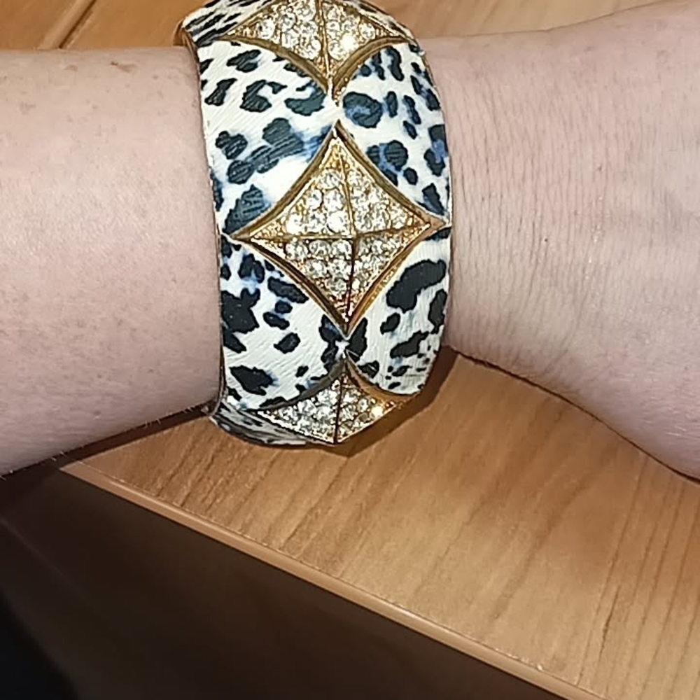 Source Unknown Black and Gold Statement Bracelet